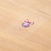 Invitations En Acrylique Pink Bow Disco Ball Party (Poser)