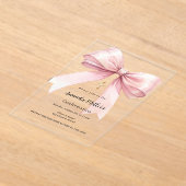 Invitations En Acrylique Pink bow girl clear Confirmation (Poser)