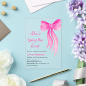 Invitations En Acrylique Pink Bow She's Tying the Knot Bridal Shower  (Insitu (Mariage))