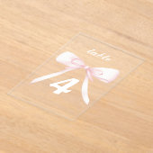 Invitations En Acrylique pink bow Table Numbers (Poser)
