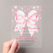 Invitations En Acrylique Pink Bow Un Peu Chéri Premier Anniversaire (In situ (ordinateur de poche))