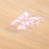 Invitations En Acrylique Pink Bow Un Peu Chéri Premier Anniversaire (Poser)