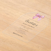 Invitations En Acrylique Pink Diamond Bow Girl Baby Shower Arch (Poser)