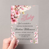 Invitations En Acrylique Pink Floral Elegance 60e anniversaire (In situ (ordinateur de poche))
