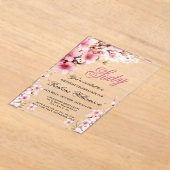 Invitations En Acrylique Pink Floral Elegance 60e anniversaire (Poser)
