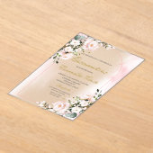 Invitations En Acrylique Pink floral quinceañera (Poser)