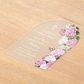 Invitations En Acrylique Pink Hydrangea Arch Wedding (Poser)