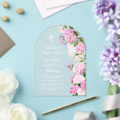 Invitations En Acrylique Pink Hydrangea Arch Wedding (Insitu (Mariage))
