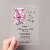 Invitations En Acrylique Pink Martini Coquette Bow Valantine's Day Party (In situ (ordinateur de poche))