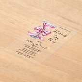 Invitations En Acrylique Pink Martini Coquette Bow Valantine's Day Party (Poser)