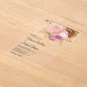 Invitations En Acrylique Pink Roses Earthy Floral Wedding (Poser)