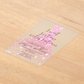 Invitations En Acrylique Pink Sequin Ball Gown Sweet 16 Anniversaire (Poser)