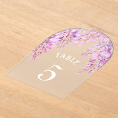 Invitations En Acrylique Pink Wisteria Baptism Acrylic Table Number (Poser)