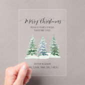 Invitations En Acrylique Pins neigeux Rustiques Joyeux Noël Carte (In situ (ordinateur de poche))