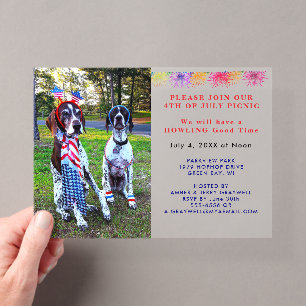 Invitations En Acrylique Pique-nique de fête patriotique Chiens de fête du