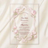 pivoines roses fille première communion