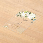 Invitations En Acrylique PixDezines H2 Albâtre Roses Hydrangée (Poser)