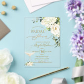 Invitations En Acrylique PixDezines H2 Albâtre Roses Hydrangée nuptiale (Insitu (Mariage))
