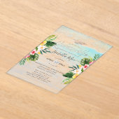Invitations En Acrylique PixDezines Tropical Flowers+Beach Quinceanera (Poser)