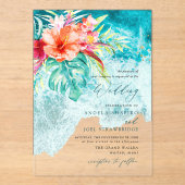Invitations En Acrylique PixDezines Tropical Paradise Beach Wedding (Recto)