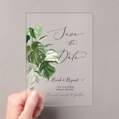 Invitations En Acrylique PixDezines Variegated Monstera n Tropical Foliage (In situ (ordinateur de poche))