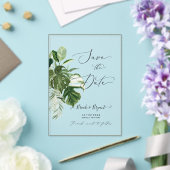 Invitations En Acrylique PixDezines Variegated Monstera n Tropical Foliage (Insitu (Mariage))