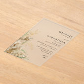Invitations En Acrylique Plage Boho Pampas Grass Mariage 2 (Poser)