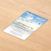 Invitations En Acrylique Plage Bord de mer Océan Célébration de la vie funé (Poser)