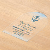 Invitations En Acrylique Plage côtière Ancre de plage Mariage nautique (Poser)