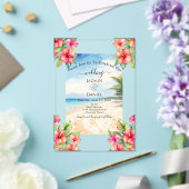 Invitations En Acrylique Plage de Hibiscus Tropical (Insitu (Mariage))