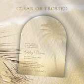 Invitations En Acrylique Plage Mariage Or Sable Palm Arch Arch Boho