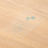 Invitations En Acrylique Plage tropicale Palm Tree Mariage bleu verre de me (Poser)