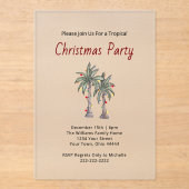 Invitations En Acrylique Plage tropicale Palm Trees Fête Noël (Recto)