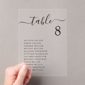 Invitations En Acrylique Plan de table de mariage Chic Script (In situ (ordinateur de poche))