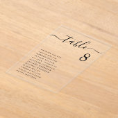 Invitations En Acrylique Plan de table de mariage Chic Script (Poser)