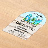 Invitations En Acrylique Planches de surf rétro (Poser)