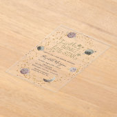 Invitations En Acrylique Planètes,Étoiles DoréesFête Baby Shower scintillan (Poser)