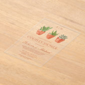 Invitations En Acrylique Plantes grasses rustiques en pots en terre cuite p (Poser)