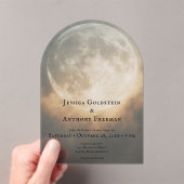 Invitations En Acrylique Pleine lune sombre gothique Arc Mariage transparen (In situ (ordinateur de poche))