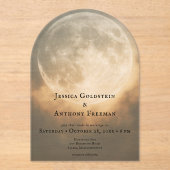 Invitations En Acrylique Pleine lune sombre gothique Arc Mariage transparen (Recto)
