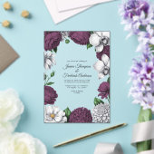 Invitations En Acrylique Plum & Silver Modern Botanical Wedding (Insitu (Mariage))