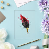 Invitations En Acrylique Plume rouge avec pointe en or (Insitu (Mariage))