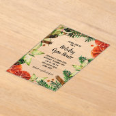 Invitations En Acrylique Poinsettia and Oranges Christmas (Poser)