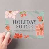 Invitations En Acrylique Poinsettia & Berry Soirée Fête Clear (In situ (ordinateur de poche))