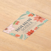 Invitations En Acrylique Poinsettia & Berry Soirée Fête Clear (Poser)