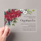 Invitations En Acrylique Poinsettia vacances Floral | Soirée de Noël (In situ (ordinateur de poche))