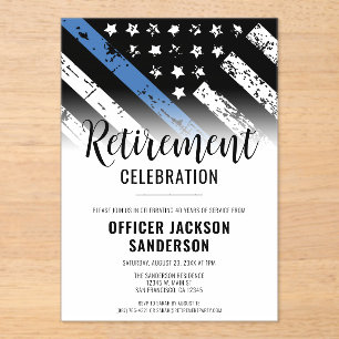 Invitations En Acrylique Police Police Service de la retraite