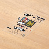 Invitations En Acrylique Police Themed Policeman Cop Birthday Photo (Poser)