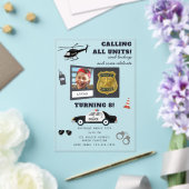 Invitations En Acrylique Police Themed Policeman Cop Birthday Photo (Insitu (Mariage))
