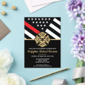 Invitations En Acrylique Pompier Diplôme de la Ligne Rouge Flag Flaman (Insitu (Mariage))